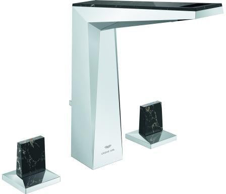 GROHE Allure Brilliant Private Collection 3-Loch Waschtischbatterie mit Trapezgriffen in Vanilla Noir