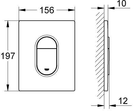 GROHE Arena Cosmopolitan WC-Betätigung 38844 – Pneumatisch, Chrom, 2-Mengen-Technik