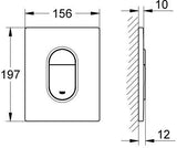 GROHE Arena Cosmopolitan WC-Betätigung 38844 – Pneumatisch, Chrom, 2-Mengen-Technik