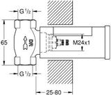 GROHE UP-Ventil-Unterteil 1/2 Zoll vormontiertes Oberteil kurze Spindel Messing