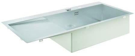 GROHE K1000 Edelstahlspüle 1160 mm mit Abtropffläche, Einbau rechts, 1 Becken