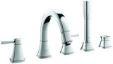 GROHE Grandera 5-Loch-Wannenkombination Chrom – Zweigriff-Armatur mit Handbrause