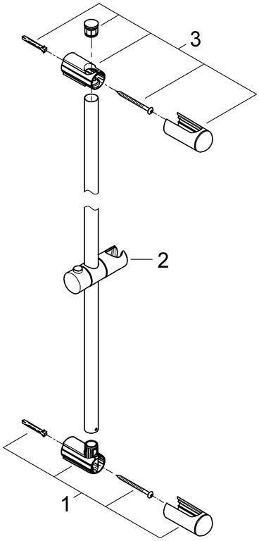 GROHE Euphoria Brausestange 900 mm Chrom mit Gleiter und FastFixation