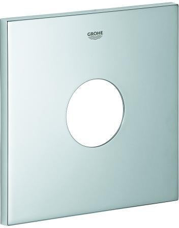 GROHE Rosette 48434 eckig für EHM-Fertigmontagesets – Chrom, QuickFix, StarLight