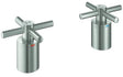 GROHE Atrio Kreuzgriff 18033_3, 2 Stück, supersteel – Edelstahl-Optik mit Warm-Kalt-Markierung