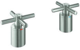 GROHE Atrio Kreuzgriff 18033_3, 2 Stück, supersteel – Edelstahl-Optik mit Warm-Kalt-Markierung