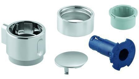 GROHE Absperrgriff 49083 für Grohtherm Fertigmontagesets – Chrom, Kunststoff verchromt