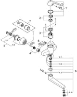 GROHE Euroeco Special Sicherheitsmischbatterie Wandmontage 256 mm Ausladung Chrom