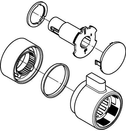 GROHE Absperrgriff 49083 für Grohtherm Fertigmontagesets – Chrom, Kunststoff verchromt