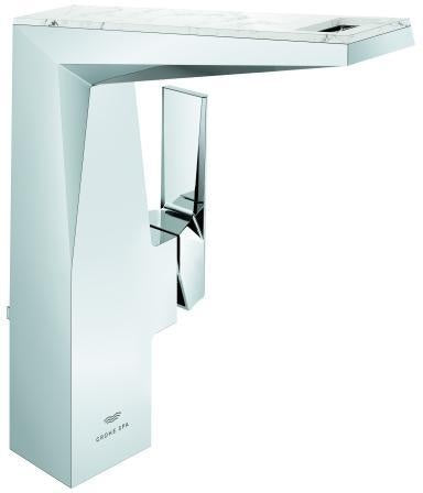 GROHE Allure Brilliant Private Collection Einhand-Waschtischbatterie L-Size mit White Attica Caesarstone Einlage