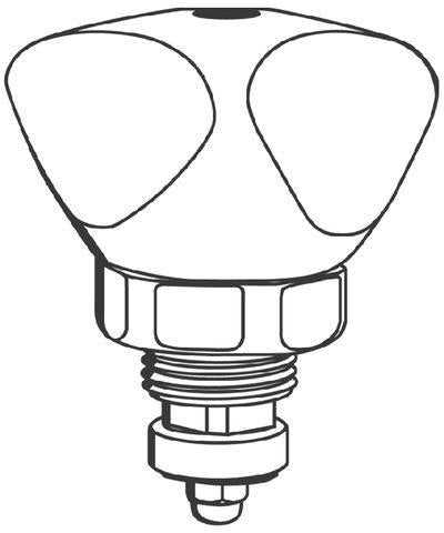 GROHE Oberteil 11049 DN 10 Trecorn-de-Luxe Griff Markierung rot – Long-Life Oberfläche