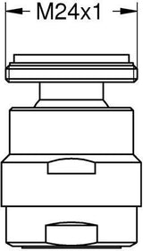 GROHE Kugelgelenk-Mousseur 46461 – Chrom, Außengewinde M24 x 1, 25,2 l/min