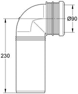 GROHE Ablaufbogen 42327 DN 80 mit Tiefenverstellung – PP, chrom, Ø 90 mm