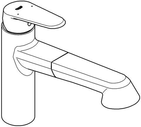 GROHE Eurodisc Cosmopolitan Einhand-Spültischbatterie mit ausziehbarer Dual-Spülbrause, Chrom