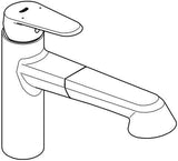 GROHE Eurodisc Cosmopolitan Einhand-Spültischbatterie mit ausziehbarer Dual-Spülbrause, Chrom