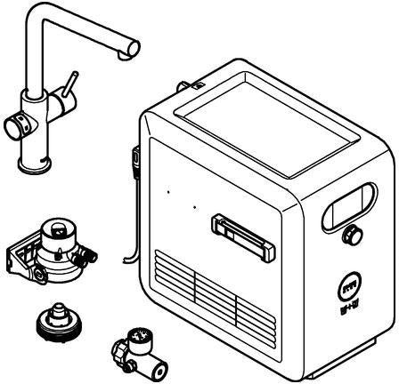 GROHE Blue Professional L-Auslauf Set – Spültischbatterie mit Filterfunktion, Bluetooth & WiFi in Chrom