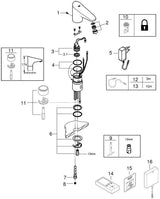 GROHE Europlus E Infrarot-Elektronik für Waschtisch, ohne Mischung, mit Steckertrafo, chrom
