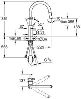 GROHE Concetto Einhand-Spültischbatterie mit hohem Auslauf und ausziehbarer Brause in Chrom