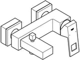GROHE Eurocube Einhand-Wannenbatterie 23140 Wandmontage eigensicher Chrom – SilkMove & Rückflussverhinderer