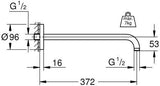 GROHE Rainshower Brausearm 28982 – 378 mm Ausladung, DN15, Chrom, mit Rosette