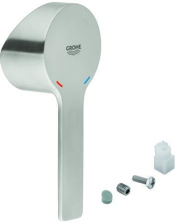 GROHE Hebel 46988 Chrom – Metallgriff für 46 mm Kartusche mit Temperaturanzeige rot/blau