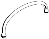 GROHE Rohrauslauf 13077 mit 235 mm Ausladung, U-Form, chrom – für Küchen-Standbatterien