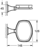 GROHE Grandera Halter mit Keramik-Seifenschale in Chrom – Wandmontage, verdeckte Befestigung
