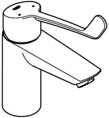 GROHE Eurosmart Professional Einhand-Waschtischbatterie S-Size mit langem Hebel und Push-open Ablaufgarnitur, Chrom