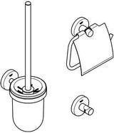 GROHE Essentials WC-Set 3-in-1 Chrom – Toilettenbürstengarnitur, Bademantelhaken & WC-Papierhalter