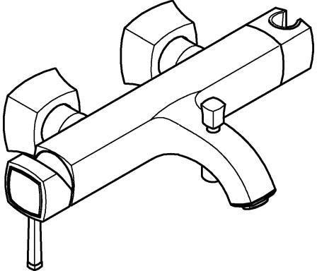 GROHE Grandera Einhand-Wannenbatterie 24374 Wandmontage Chrom – SilkMove & Handbrausehalter