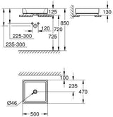 GROHE Aufsatzschale Cube Keramik 50 cm PureGuard alpinweiß – Antibakterielle Glasur, ohne Hahnloch