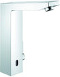 GROHE Eurocube E Infrarot-Elektronik Waschtisch-Armatur mit Mischung und Temperaturbegrenzer, Batteriebetrieb, Chrom