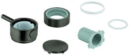 GROHE Temperaturwählgriff 49089 rund für Thermostat-Fertigmontagesets – Chrom, SafeStop 38°C