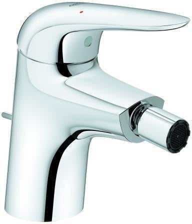 GROHE Eurostyle Einhand-Bidetbatterie 23720_3 Chrom – mit Zugstangen-Ablaufgarnitur & EcoJoy