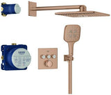 GROHE Grohtherm SmartControl Duschsystem Unterputz mit Thermostat, 3 Absperrventilen und Rainshower SmartActive 310 Cube, Chrom