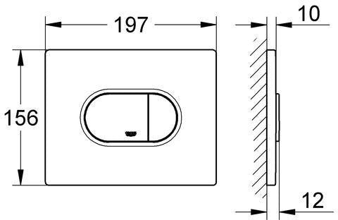 GROHE Arena Cosmopolitan WC-Betätigung 38844 – Pneumatisch, Chrom, 2-Mengen-Technik