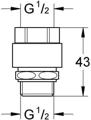 GROHE Rohrbelüfter 41238 Bauform C DN15 chrom – Rückflusssicherung nach DIN EN 1717