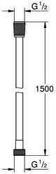 GROHE Silverflex Brauseschlauch 1500 mm Hard Graphite – AntiFold & TwistStop