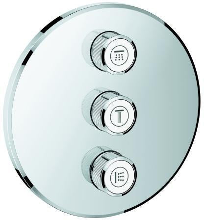 GROHE Grohtherm SmartControl 3-fach Unterputzventil Fertigmontageset rund warm sunset