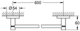 GROHE Essentials Badetuchhalter 600 mm Metall chrom – verdeckte Befestigung, zum Bohren oder Kleben