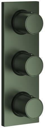 GROHE Grohtherm F 3-fach Unterputzventil Fertigmontageset – Metallgriffe, Rosette, satin graphite