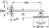 GROHE Euphoria Cube 152 Kopfbrauseset 286 mm – 1 Strahlart, Chrom, 8 l/min