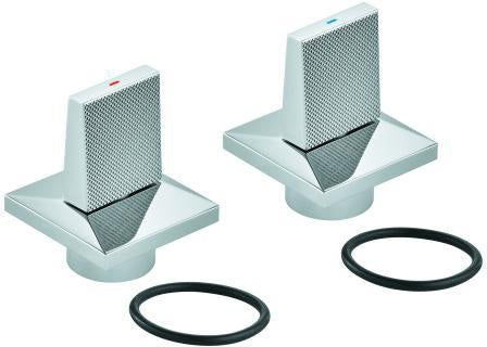 GROHE Allure Brilliant Griffpaar – Chrom, mit roter/blauer Temperaturanzeige