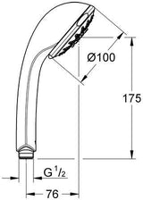 GROHE Relexa 100 Five Handbrause mit 5 Strahlarten und Antikalk-System in Chrom