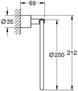 GROHE Handtuchring Atrio 40887 – Verchromter Wand-Handtuchring mit verdeckter Befestigung