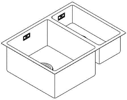 GROHE K700 Unterbau-Edelstahlspüle 1,5 Becken 595x450 mm Einbau links
