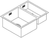 GROHE K700 Unterbau-Edelstahlspüle 1,5 Becken 595x450 mm Einbau links