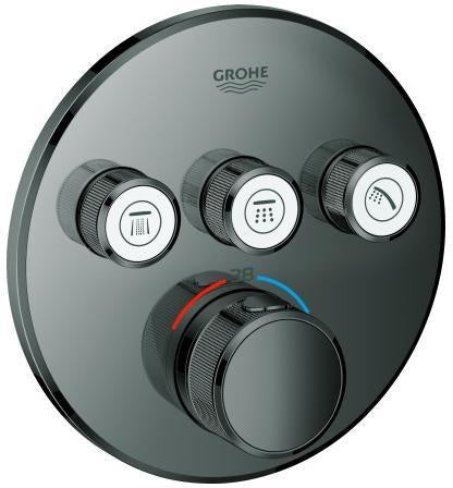 GROHE Grohtherm SmartControl Unterputz-Thermostat 3 Ventile hard graphite