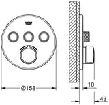 GROHE SmartControl Unterputzmischer rund mit 3 Absperrventilen – Fertigmontageset Chrom