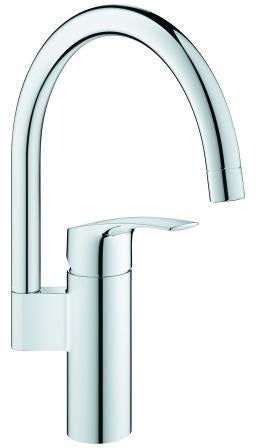 GROHE Eurosmart Einhand-Spültischbatterie hoher Auslauf – Chrom, schwenkbar, SilkMove-Technologie